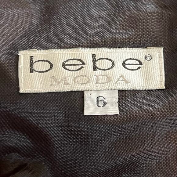 Bebe Moda Black Satin Sleeveless Twist Strap Square Neck Floor Length Gown XS/6 - Picture 3 of 13